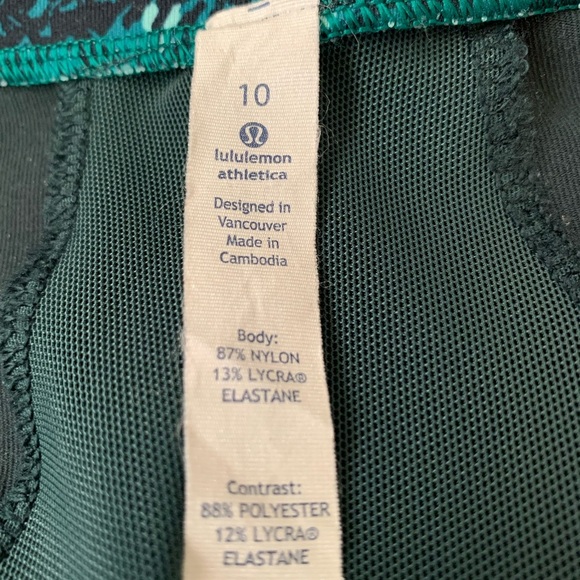 LuLulemon Define Jacket in Forrest Green with Multicolored Collar- Sz-10 - Picture 8 of 10